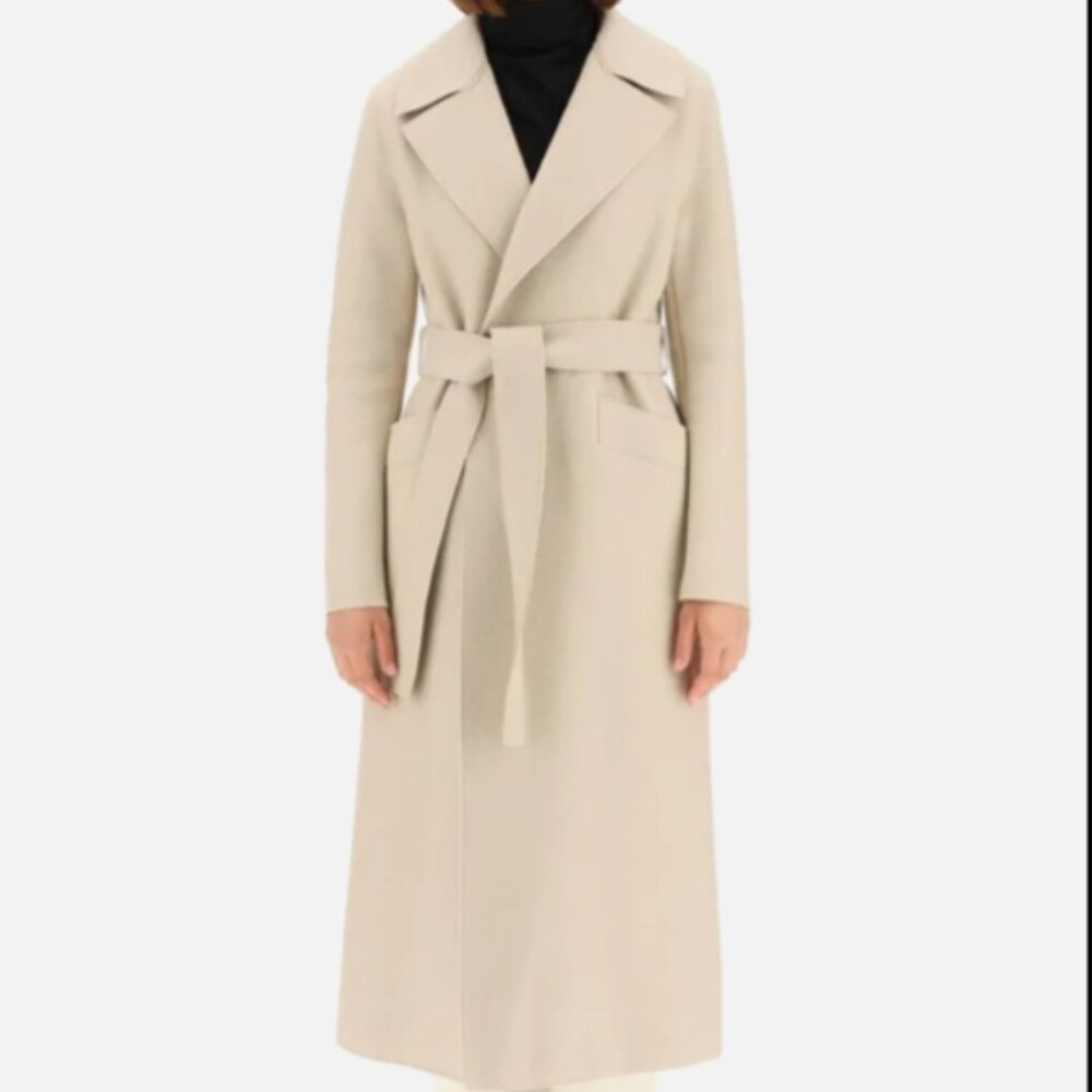 Harris Wharf London Virgin Wool Long Tie Waist Coat US Size 4